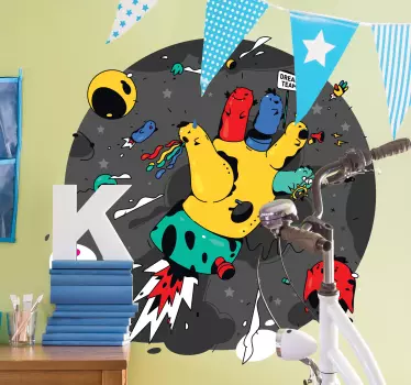 nalepky na stenu zvierata rozmarná kozmická ruka - Tenstickers