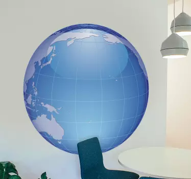Nálepka s mapou sveta v štýlovom globálnom dizajne - Tenstickers