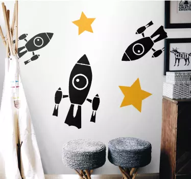 Vesmírna nálepka zloženie raketových hviezd - Tenstickers
