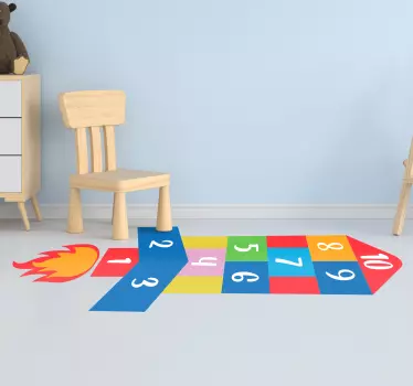 Nálepky na stenu na rakety na hopscotch pre deti - Tenstickers