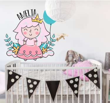 detské nálepky na stenu prispôsobiteľná princezná - Tenstickers