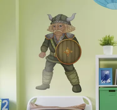 Nalepky na stenu zvierata vikingský bojovník - Tenstickers