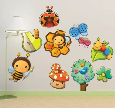 Nálepky pre deti, hmyz a kvety - Tenstickers