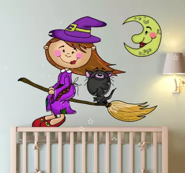 Nálepky pre malé čarodejnice, mačky a mesiace - Tenstickers