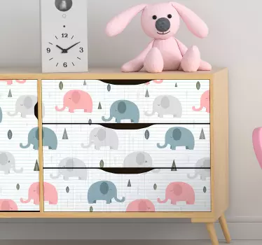 Nálepky s nábytkom pre detské slony - Tenstickers