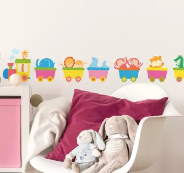 Nástenná nálepka zvierací vlak - Tenstickers