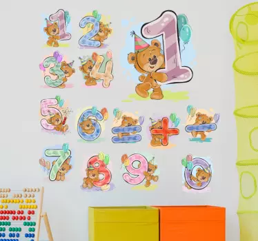 Niesť čísla nálepky na stenu - Tenstickers