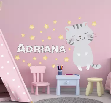 Nord style kitty wall dekor - Tenstickers