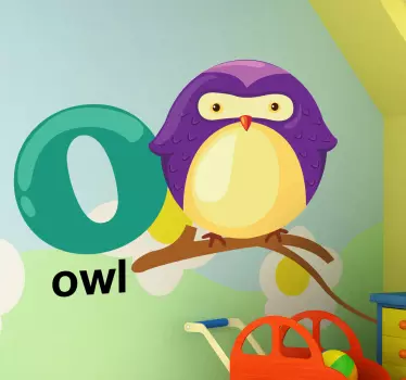 O nálepka sovy pre deti sovy - Tenstickers