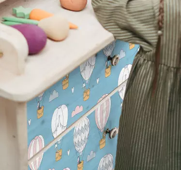 Obtlačky teplovzdušných balónov na nábytok - Tenstickers