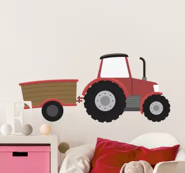 Odvážny farebný samolepka na traktor - Tenstickers