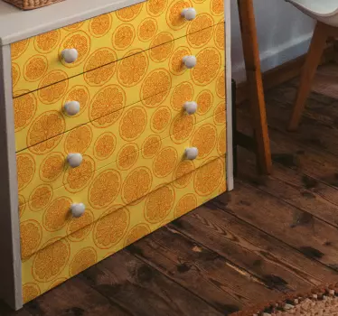Oranžové ručné samolepky so vzorom na nábytok - Tenstickers