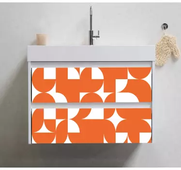 Nálepka na nábytok oranžový kruh geometrické umelecké vzory - Tenstickers