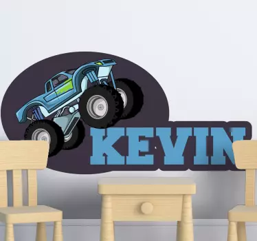 Osobný štítok s hračkou monster truck - Tenstickers