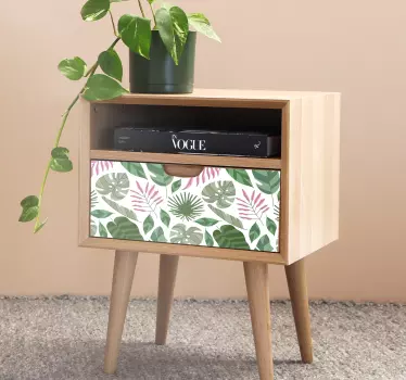 Nálepky na nábytok v tropickom listovom štýle - Tenstickers