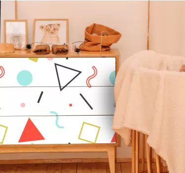 Nálepky na nábytok živé geometrické prvky - Tenstickers