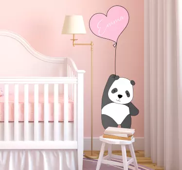 Panda s balónikom personalizovanou nálepkou - Tenstickers