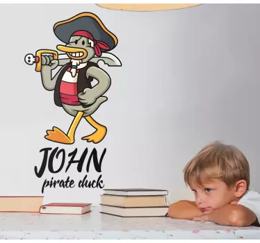 Pekná ilustrácia pirátska kačica detská spálňa - Tenstickers