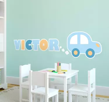 Personalizované osobné auto s nálepkou na stenu - Tenstickers
