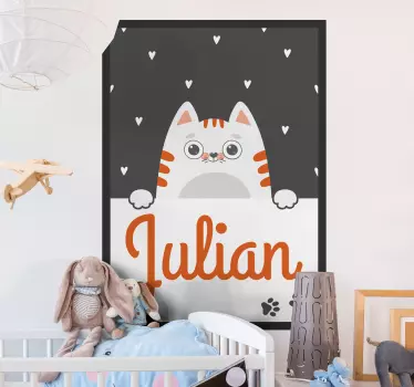 Plagát s detskými mačkami s nálepkou na stenu pre deti - Tenstickers
