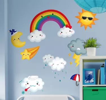 Počasie samolepky ilustrácie nástenné umelecké obtisky - Tenstickers