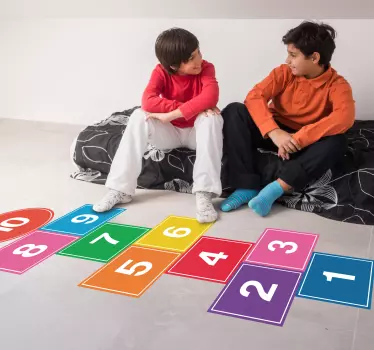 Podlahová doska z farebného hopscotchového vinylu - Tenstickers