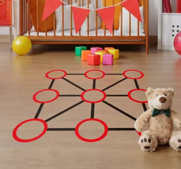 Podlahová taška z tic tac toe vinylovej nálepky - Tenstickers