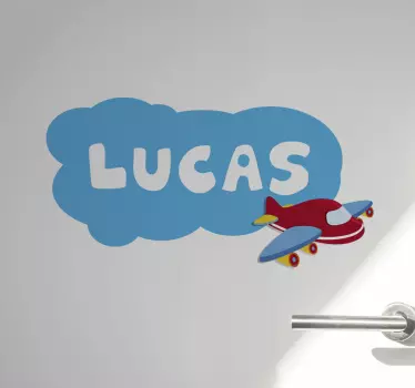 Pomenované lietadlo a cloud ilustrácie nástenné umenie - Tenstickers
