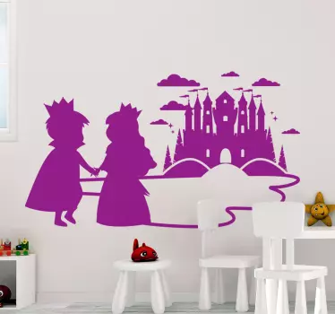 Princ a princezná deti nálepka na rozprávky - Tenstickers