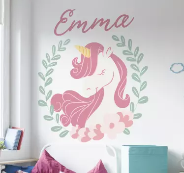 Princezná jednorožec s názvom nálepka rozprávky - Tenstickers