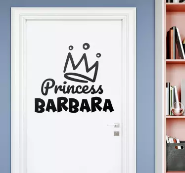 Princezná koruna s nálepkou na sklenené dvere - Tenstickers