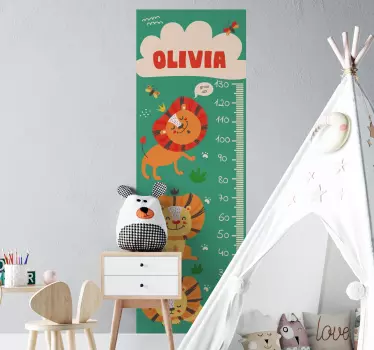Prispôsobená nálepka s grafom výšky leva - Tenstickers
