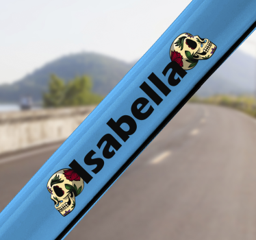 Prispôsobiteľné lebka bicykel ilustrácie múr umenie - Tenstickers
