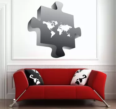 Puzzle mapa sveta obývacia izba nástenné dekorácie - Tenstickers
