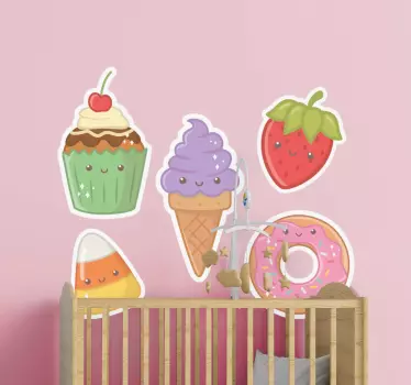Rozkošná samolepka na stenu na anime jedlo - Tenstickers
