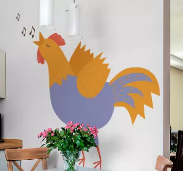 Roztomilá karikatúra kohút vták nálepka - Tenstickers