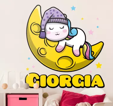 Roztomilý jednorožec na detskej izbe na stenu pre deti - Tenstickers