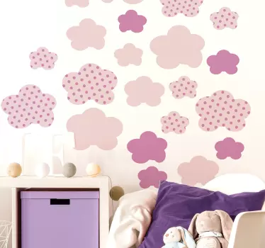 Ružové mraky ilustrácie nástenné umelecké obtisky - Tenstickers