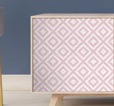 Ružové štvorce, obtisky, geometrický vzor, na nábytok - Tenstickers
