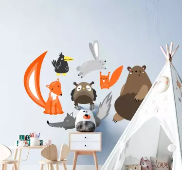 Sada samolepky na stenu pre severské zvieratá - Tenstickers