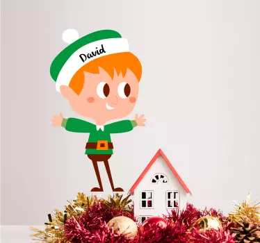 Samec škriatok prispôsobiteľný vianočný štítok - Tenstickers