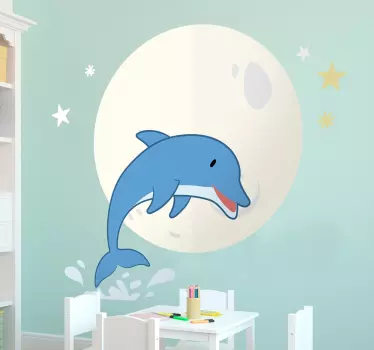 Samolepka na delfíny a zvieratá na mesiaci - Tenstickers