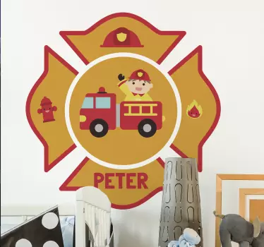 Samolepka na stenu pre hasičov na mieru - Tenstickers