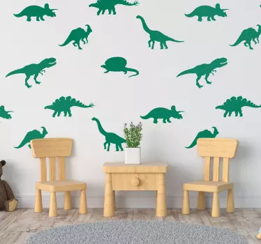 Samolepka na stenu rôznych dinosaurov - Tenstickers