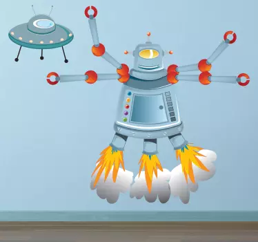 Samolepka na stenu s inváziou pre robotov - Tenstickers
