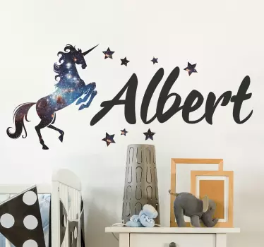 Samolepka na stenu z jednorožca na mieru pre vesmír - Tenstickers