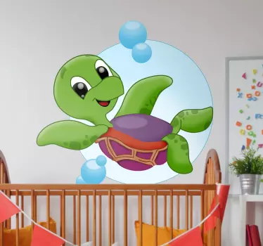 Samolepka na stenu z kreslených korytnačiek - Tenstickers
