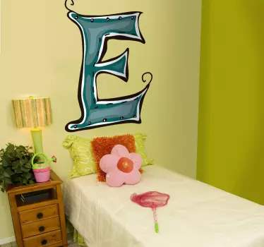 Samolepka s prešitým písmenom e - Tenstickers