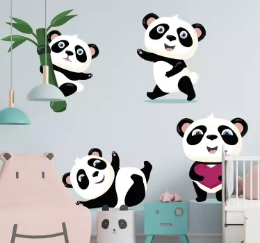 Samolepka sada panda set - Tenstickers