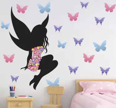 Samolepka víla s motýľmi anjel - Tenstickers